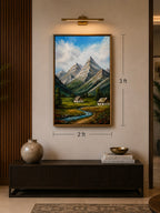 Mountain Valley Landscape – Original Oil Painting on Canvas