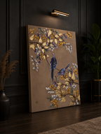 Graceful Birds & Golden Foliage – Acrylic Painting by Zirwa Mazhar