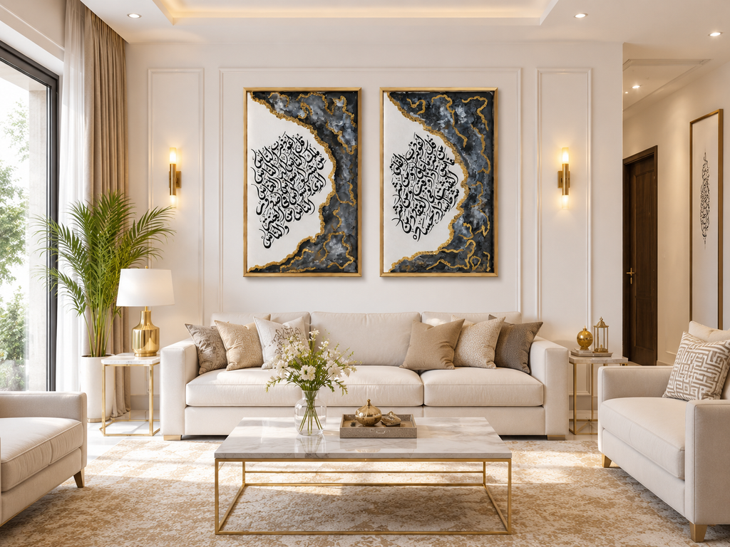Calligraphy Painting Pair of 2