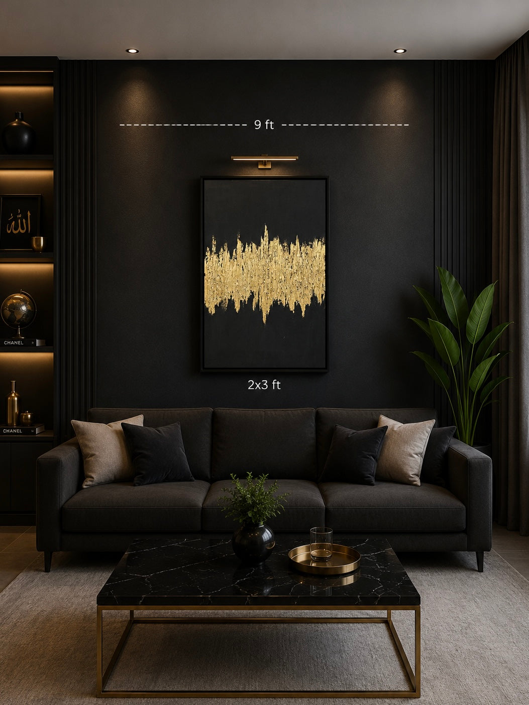 Golden Horizon – Abstract Painting by Zirwa Mazhar