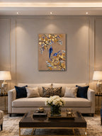 Graceful Birds & Golden Foliage – Acrylic Painting by Zirwa Mazhar
