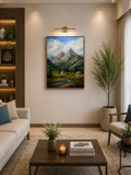 Mountain Valley Landscape – Original Oil Painting on Canvas