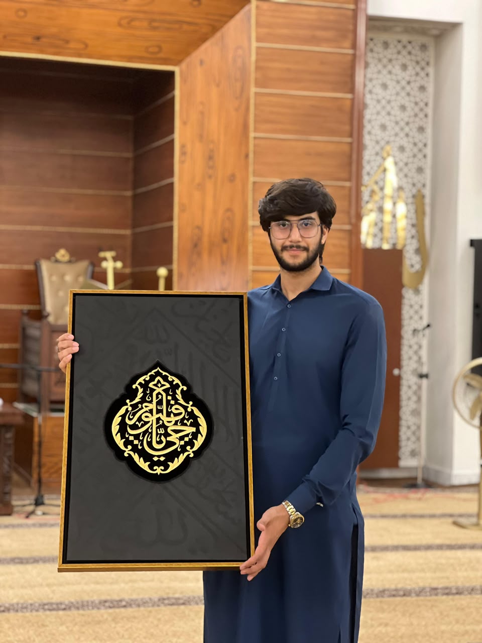 Qiswa-Inspired Kaaba Calligraphy — Handmade Wall Art